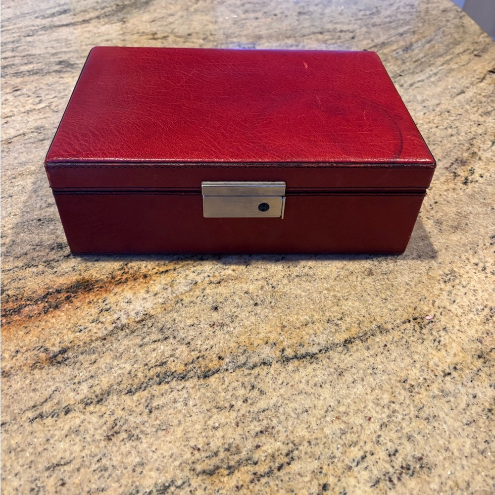 Chic Red Leather Storage Box